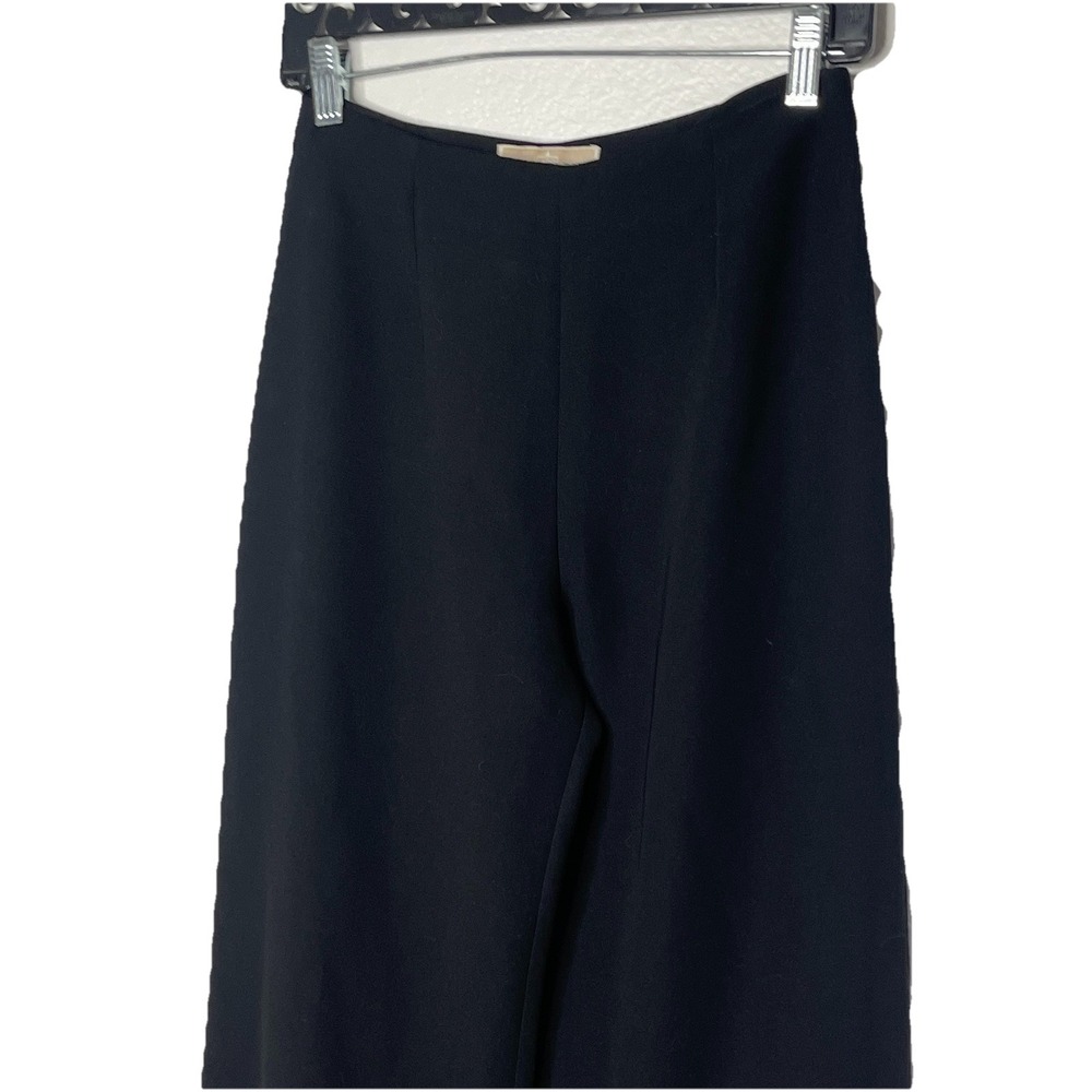 Jesus Del Pozo Black Draped Straight Leg Pants Size 8 Euro 38 Dress‎ Pants Chic - Picture 2 of 11